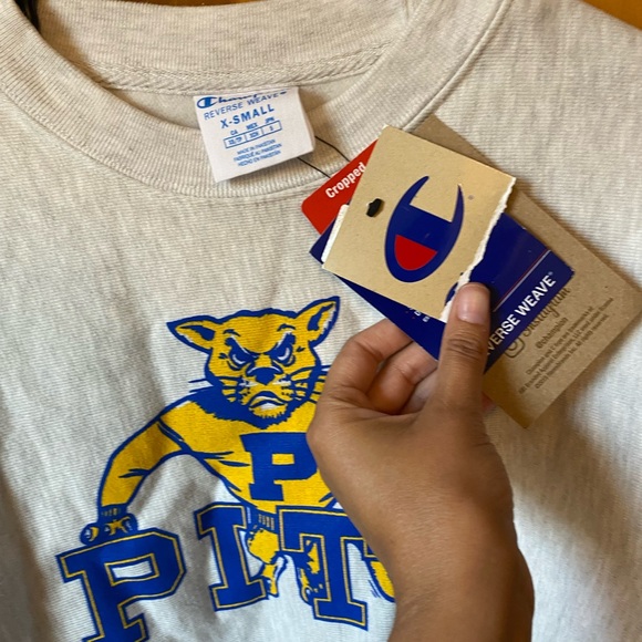 Vintage style Pitt Panthers Cropped sweatshirt - Picture 2 of 4